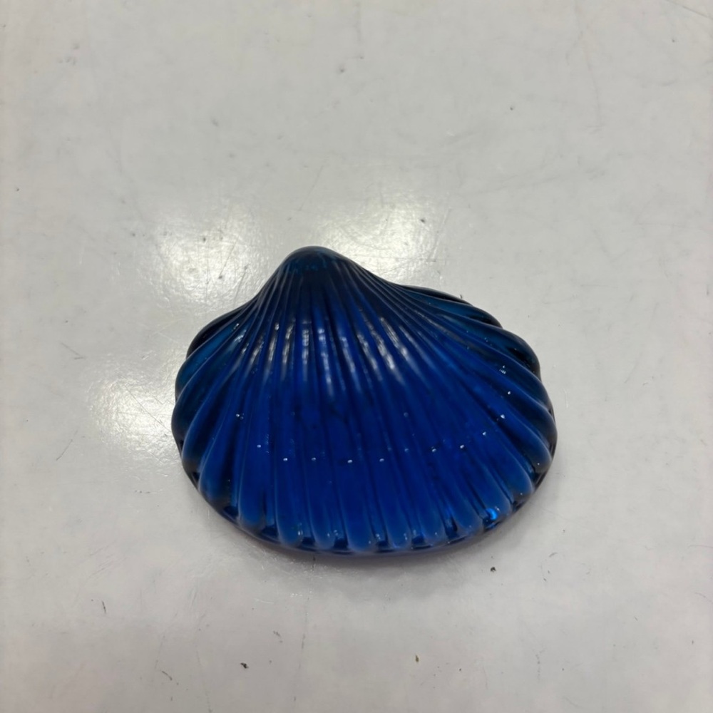 Cobalt blue glass shell decor/ paperweight